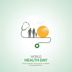 World Health Day. World Health Day creative ads design April 7. social media poster, vector, 3D illustration. 