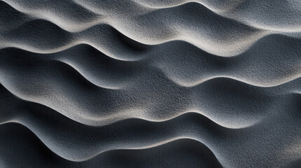 Fototapeta premium Dark Grey Undulating Texture: Abstract close-up of a dark grey textured surface with a mesmerizing wave pattern, creating a sense of depth and movement. Perfect for backgrounds, design elements.