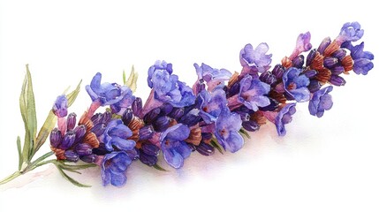 Obraz premium A watercolor illustration of a vibrant purple flower cluster.