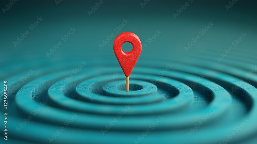 Poster targeted headhunting strategy diagram with connected professional network and gps pointer