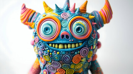 Obraz premium Whimsical Clay Sculpture - Colorful Monster Art