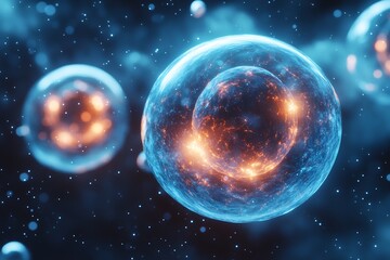 Fototapeta premium Microscopic Cellular Structures: A Glimpse into the Intricate World of Biology