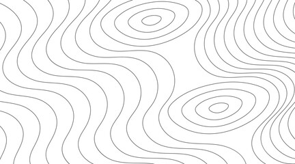 Monochrome Abstract Wavy Contour Background. Modern Topographic Design