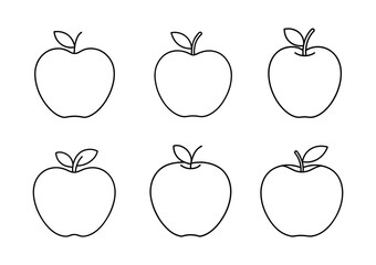 Apple line art icon set for apps and websites, Apple icon