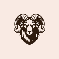 Angry ram head vector logo 