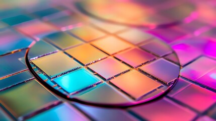 Employees are carefully coating silicon wafers with a light-sensitive photoresist material.