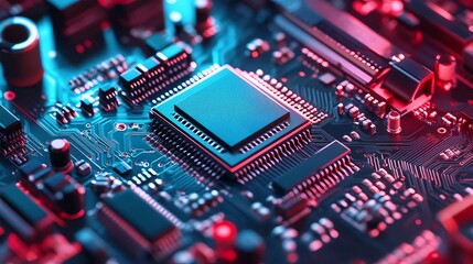 Obraz premium Engineers are enhancing memory chip speed and efficiency.