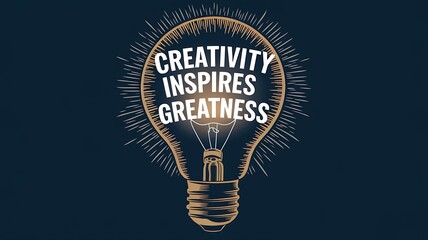 Creativity Inspires Greatness Lightbulb Illumination Design