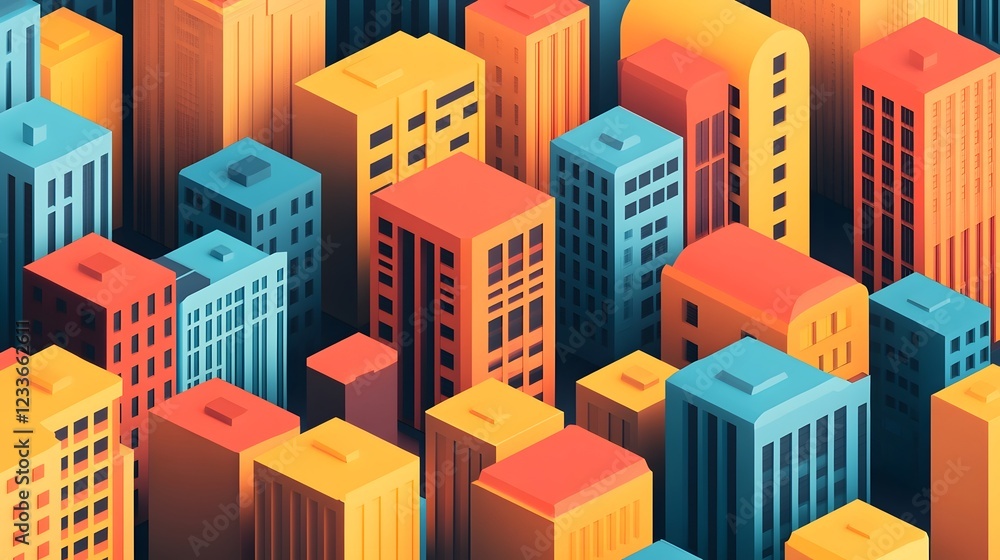 Poster evolving modular cityscape:dynamic property deal scenarios in a modern urban landscape