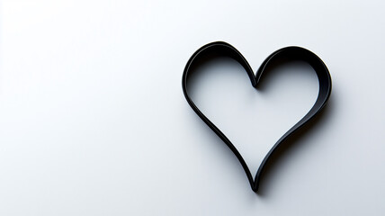 simple black heart outline on a white background,