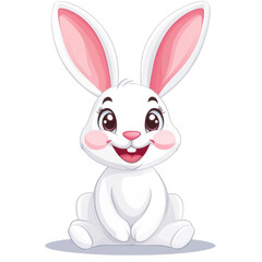 Obraz premium Charming Cute Cartoon Rabbit with Big Ears and Joyful Expression
