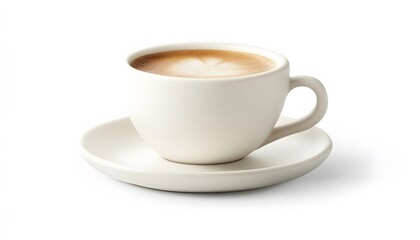 A Cup of Latte Art Coffee on a Saucer