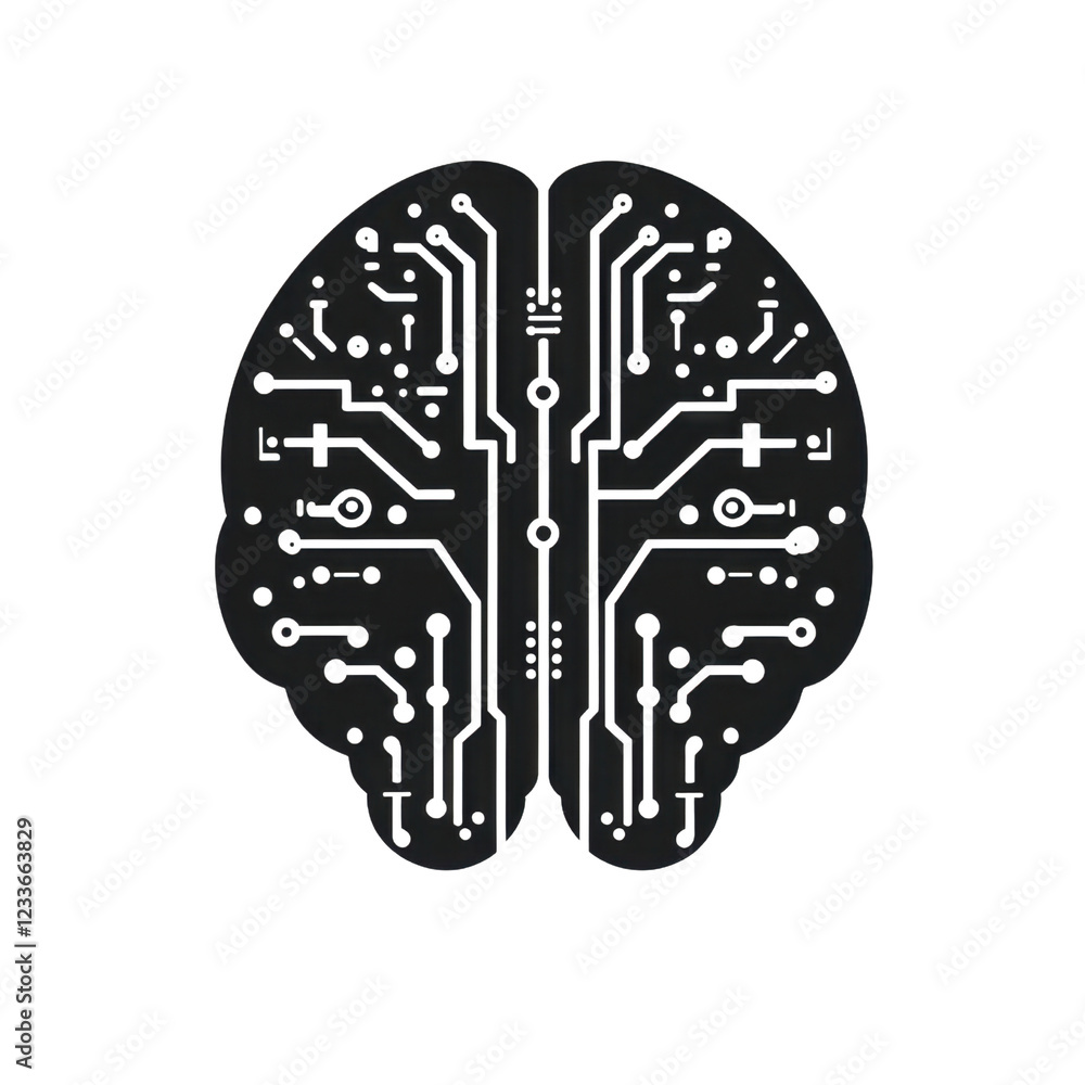 Aufkleber circuit board brain design representing artificial intelligence concept