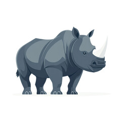Fototapeta premium Stylized Rhino Illustration in Modern Flat Design Style