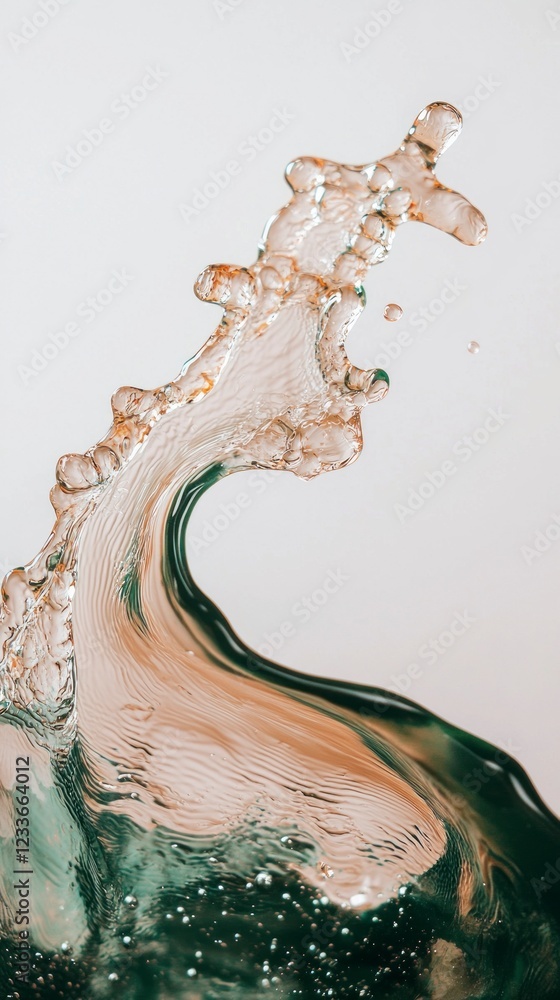 Poster abstract liquid motion water splash flow explosion curve wave colorful pattern