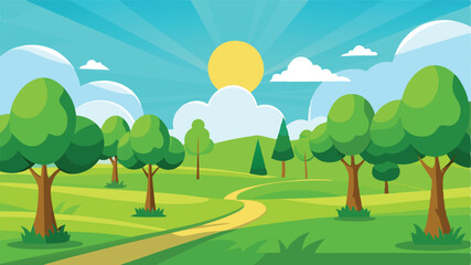 Obraz premium landscape with trees and sky