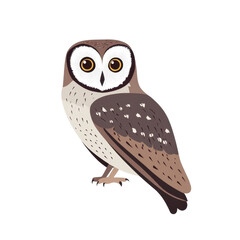 Obraz premium Detailed Illustration of a Cute Stylized Owl with Big Eyes