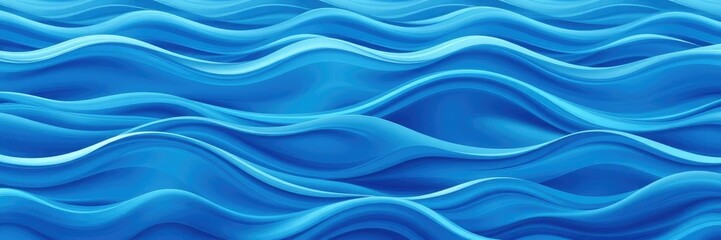 Fototapeta premium Smooth seamless wave pattern in a gradient of oceanic blues, beachy feel, smooth waves, calming atmosphere