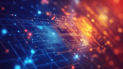 Digital background perfect for tech processes, neural networks, artificial intelligence, data transfer and security, ai generated background for digital storage, multimedia presentations