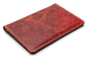 Red patina leather with a worn and weathered texture, rusty, furrowed