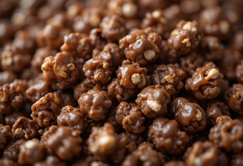 Fototapeta premium Close up of delicious chocolate caramel popcorn.