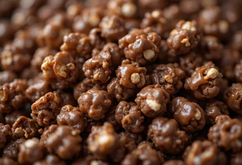 Close up of delicious chocolate caramel popcorn.