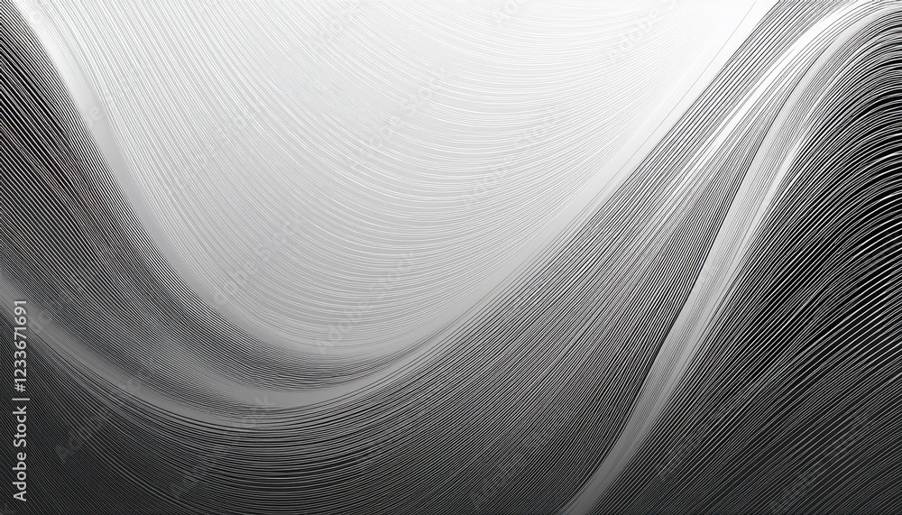 Poster Striking Monochrome Abstract Pattern Minimalistic Gray Line Vector Gradient Artwork with Transparent Texture and Striped Minimal Background