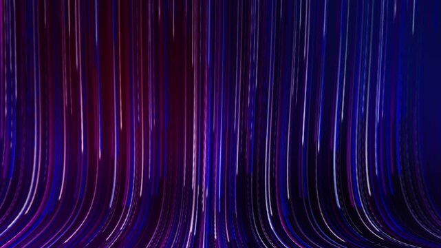 Streams of glowing streaks flow downward like optical fibers, radiating rhythm and balance in a mesmerizing, captivating display