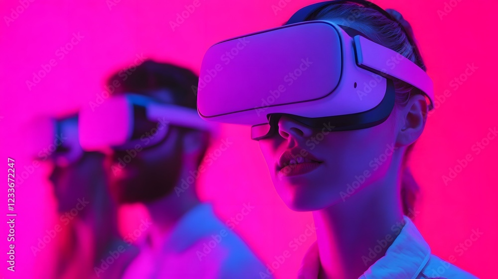Aufkleber startup team brainstorming in virtual reality merging creativity and cutting-edge technology