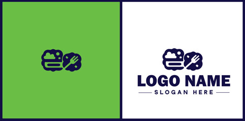 Meal Prep Service icon Meal delivery  service Pre-cooked meal service  flat logo sign symbol editable vector