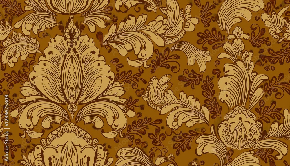 Poster striking damask pattern vector backdrop elegant, timeless, and versatile design element for digital 