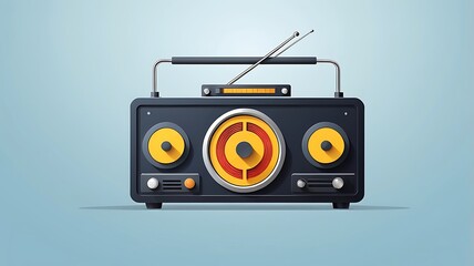 A modern 3D radio icon.