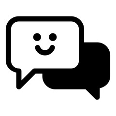 Chat with smile icon for feedback and communication