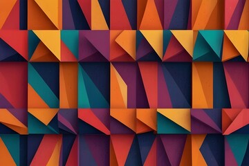 Obraz premium Abstract geometric pattern background. Minimal design in Bright colors animated. Generative AI