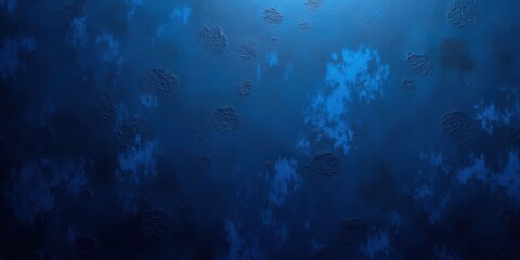 Naklejka premium Captivating close-up of layered dark blue textured surface; hues range from deep midnight to lighter azure in an intricate dance, revealing depth and complexity. 