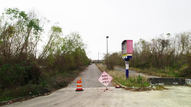 Drone flies directly over Six Flags of New Orleans on 01-02-2025. The video shows what remains of "Jazzland" after Hurricane Katrina hit Louisiana's coast in 2005.