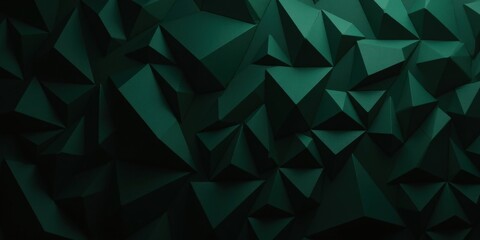 Obraz premium Close-up of interlocking dark green triangles forming a dynamic, dimensional pattern, with contrasting hues enhancing depth and visual intrigue