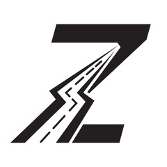 Initial Road Logo Design On Letter Z For Transportation and freight Symbol Vector