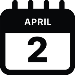 April 2 calendar icon design vector illustration