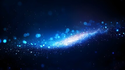Fototapeta premium Abstract Blue Glitter Background with Bright Lights