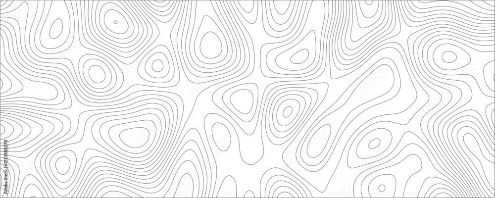Aufkleber Abstract concept with  graphic element and geography scheme topographic map. landscape cartography terrain texture. Ocean topographic line map with curvy wave lines