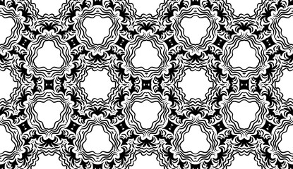 Seamless vector illustration. Art deco floral, geometric pattern. For design