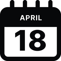 April 18 calendar icon design vector illustration