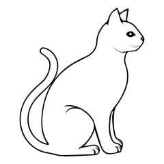 cat vector line art image