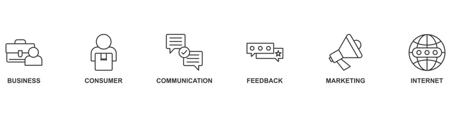 Fototapeta premium B2C icon vector illustration concept with icon of business, consumer, communication, feedback, marketing, internet