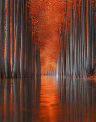 sunset over the river