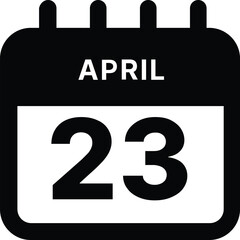 April 23 calendar icon design vector illustration