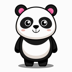 Naklejka premium cute panda isolated white, vector illustration