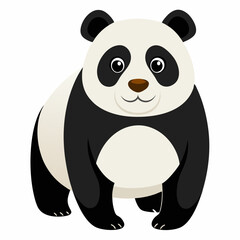 Naklejka premium cute big panda isolated white