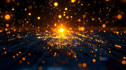 Obraz premium Abstract Golden Particle Background